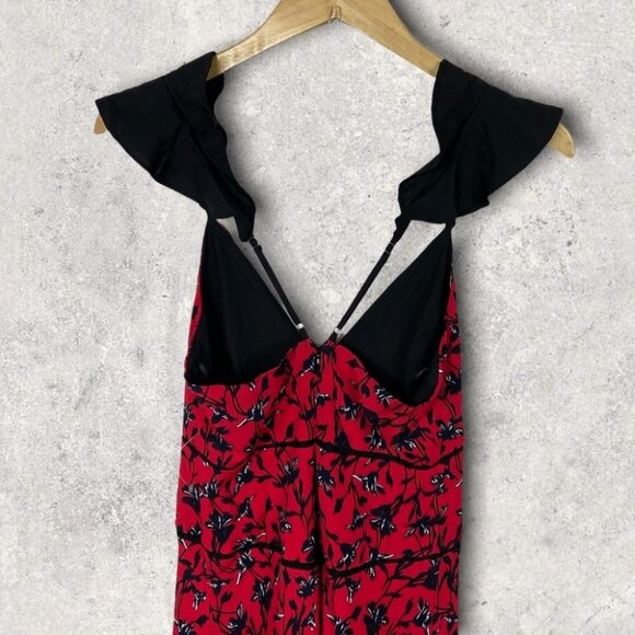 NEW Adelyn Rae Isabel Floral Maxi Dress Size XS Black Red‎ Nordstrom Ruffle Boho - Picture 6 of 13